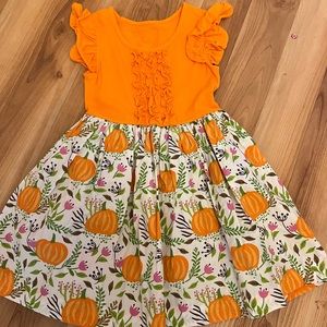 Eleanor Rose Orange and White Pumpkin Dress